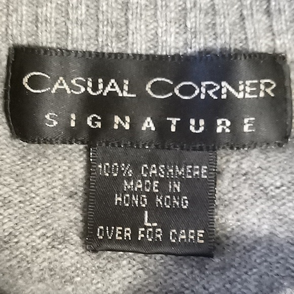 Women's light gray cashmere mock turtleneck size large casual corner signature - Picture 7 of 7